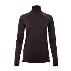 Aclima LightWool 180 Polo w/zip, dame (Chocolate Plum)