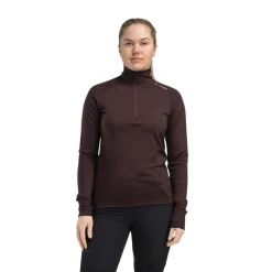 Aclima LightWool 180 Polo w/zip, dame (Chocolate Plum)