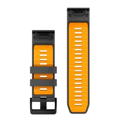 Garmin 26mm QuickFit Silicone Urrem (Graphite / Spark Orange)