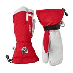 Hestra Army Leather Heli Ski 3-finger skihandske (Red)