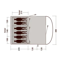 Outwell Sky 6 campingtelt, 6 personer (Blue)