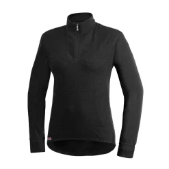 Woolpower Zip Turtleneck 200 uldundertrøje, unisex (Black)