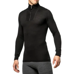 Woolpower Zip Turtleneck 200 uldundertrøje, unisex (Black)